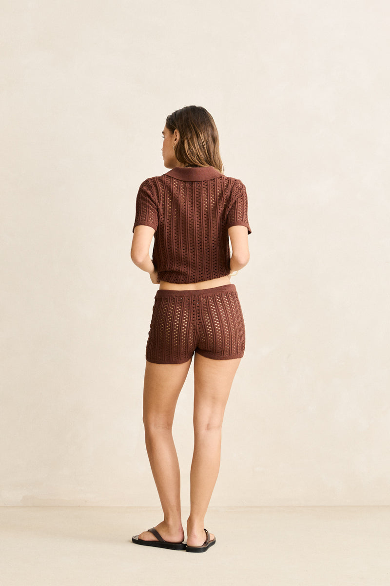 Porto Knit Top  Chocolate