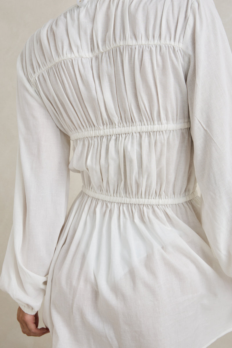 Pippa Tier Mini Dress White