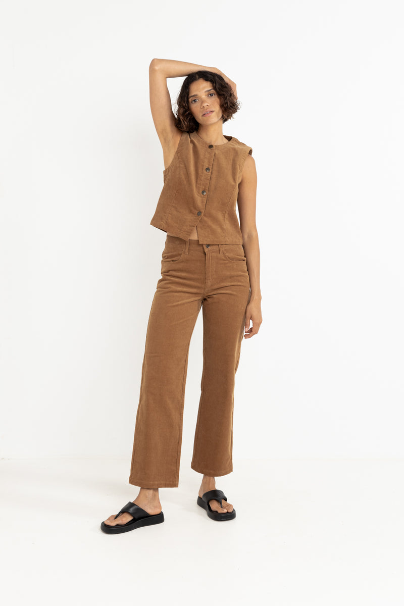 Ranch High Waist Corduroy Pant Cedar