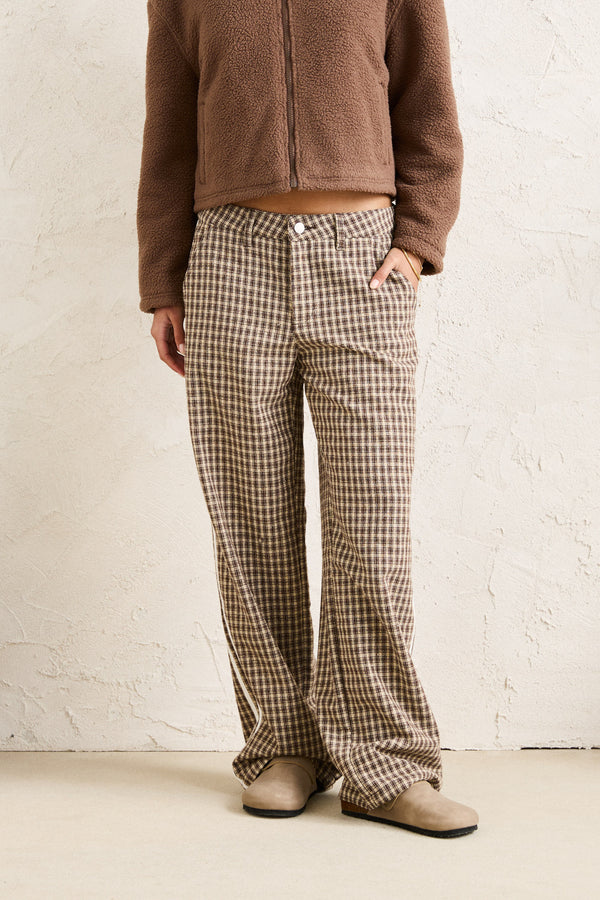 Milly Check Pant Brown