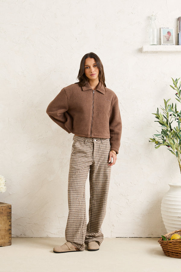 Milly Check Pant Brown