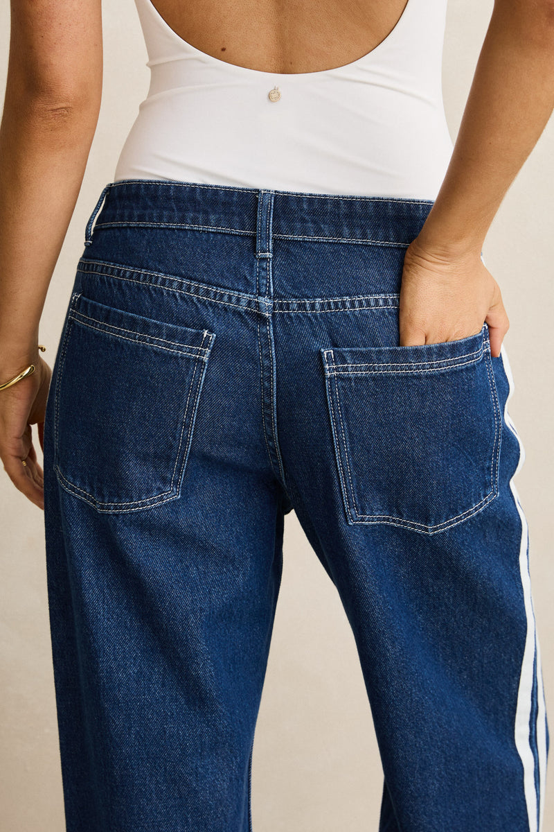 Contrast Denim Jean Blue