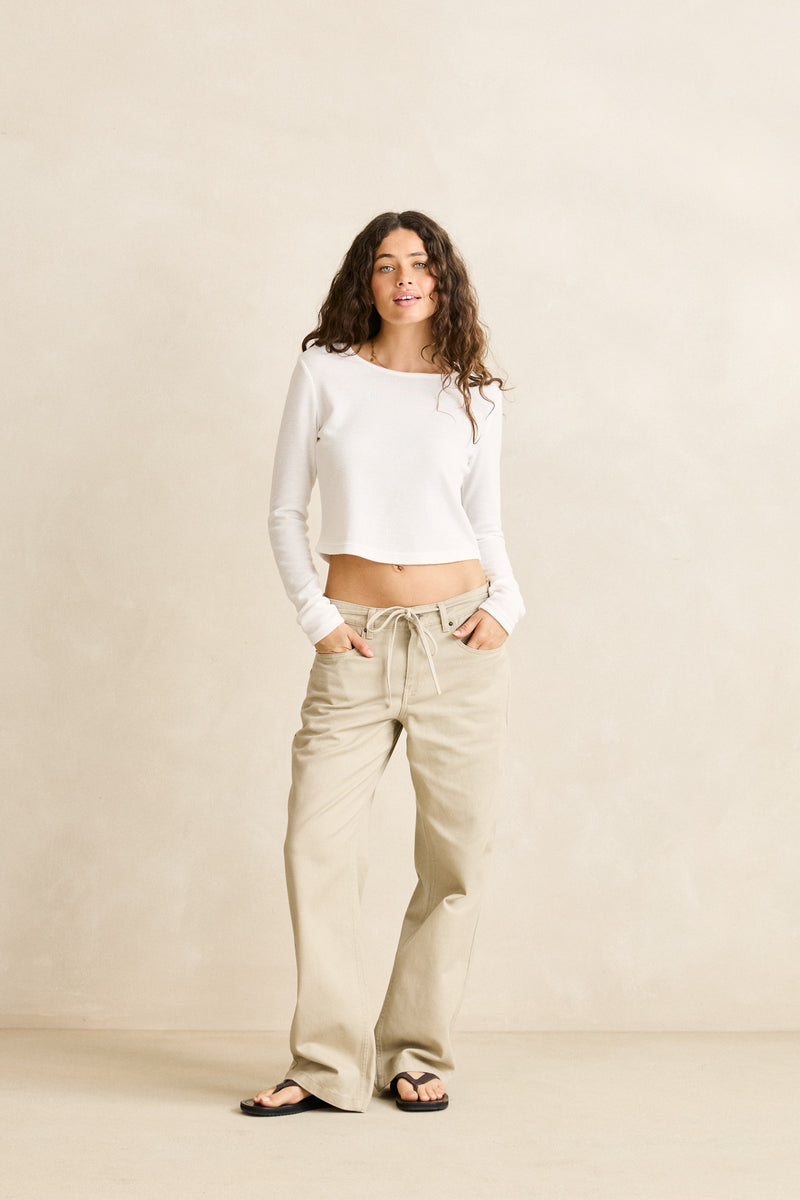Charlie Low-Rise Pant Natural