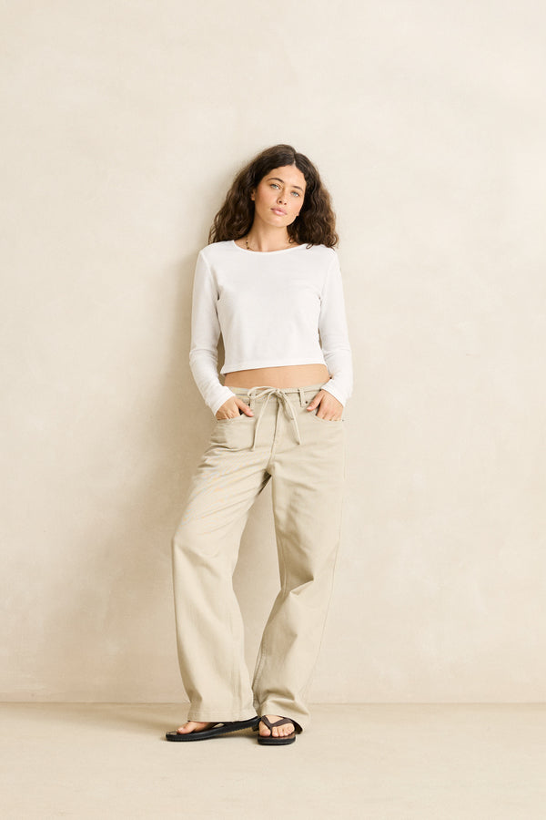 Charlie Low-Rise Pant Natural