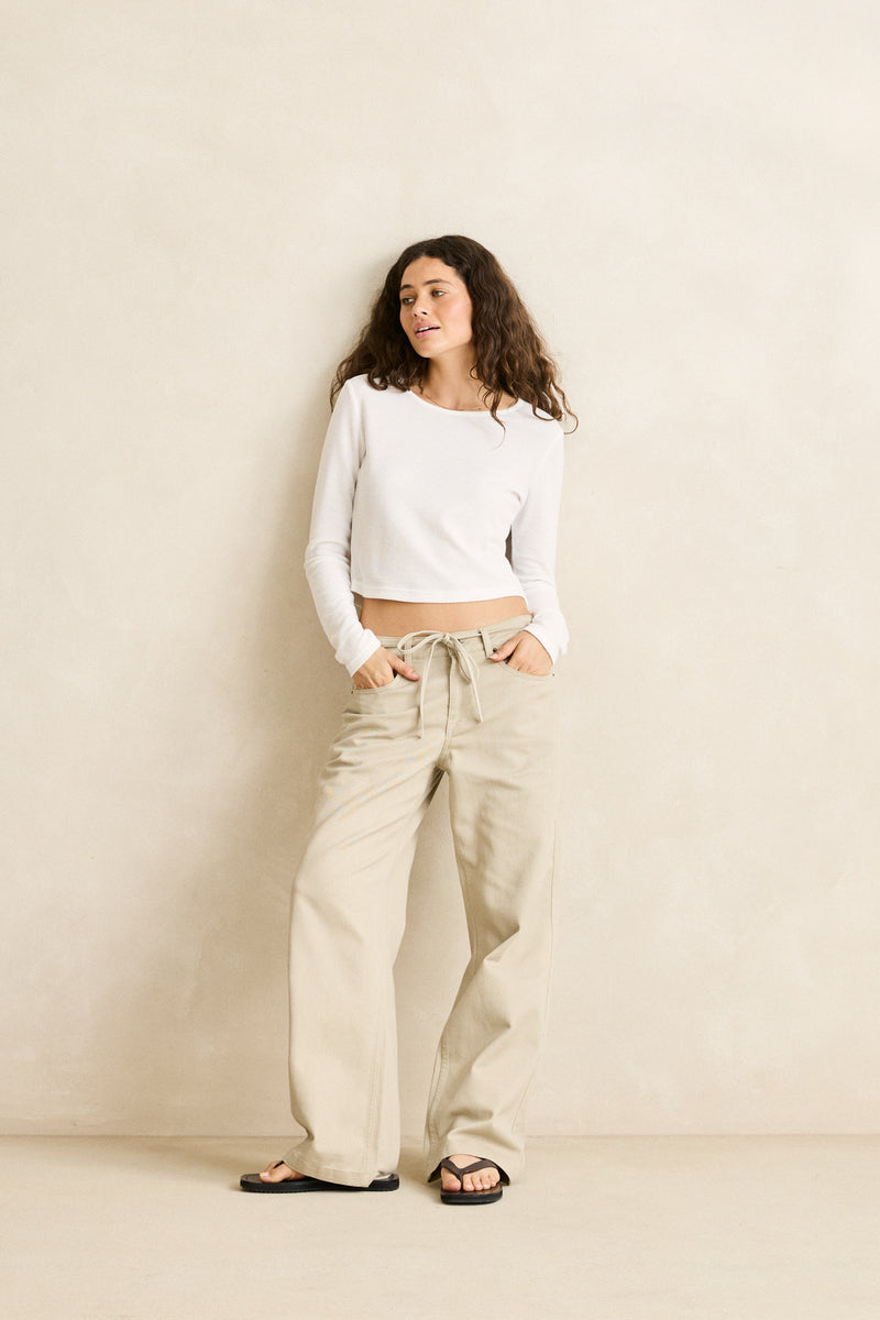 Charlie Low-Rise Pant Natural
