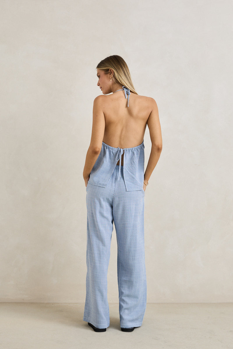Marisol Pant  Blue Check