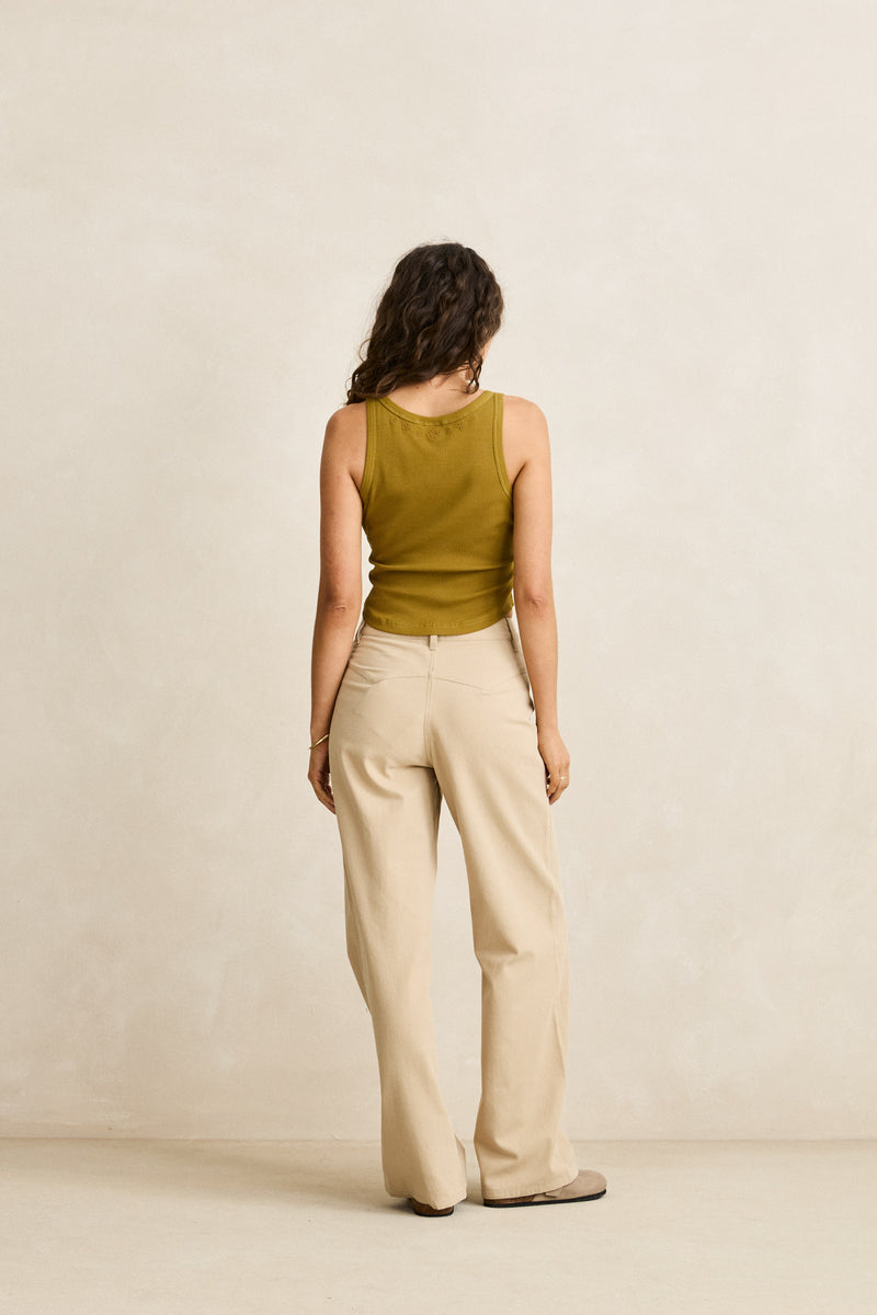 Posy Rib Tank Olive