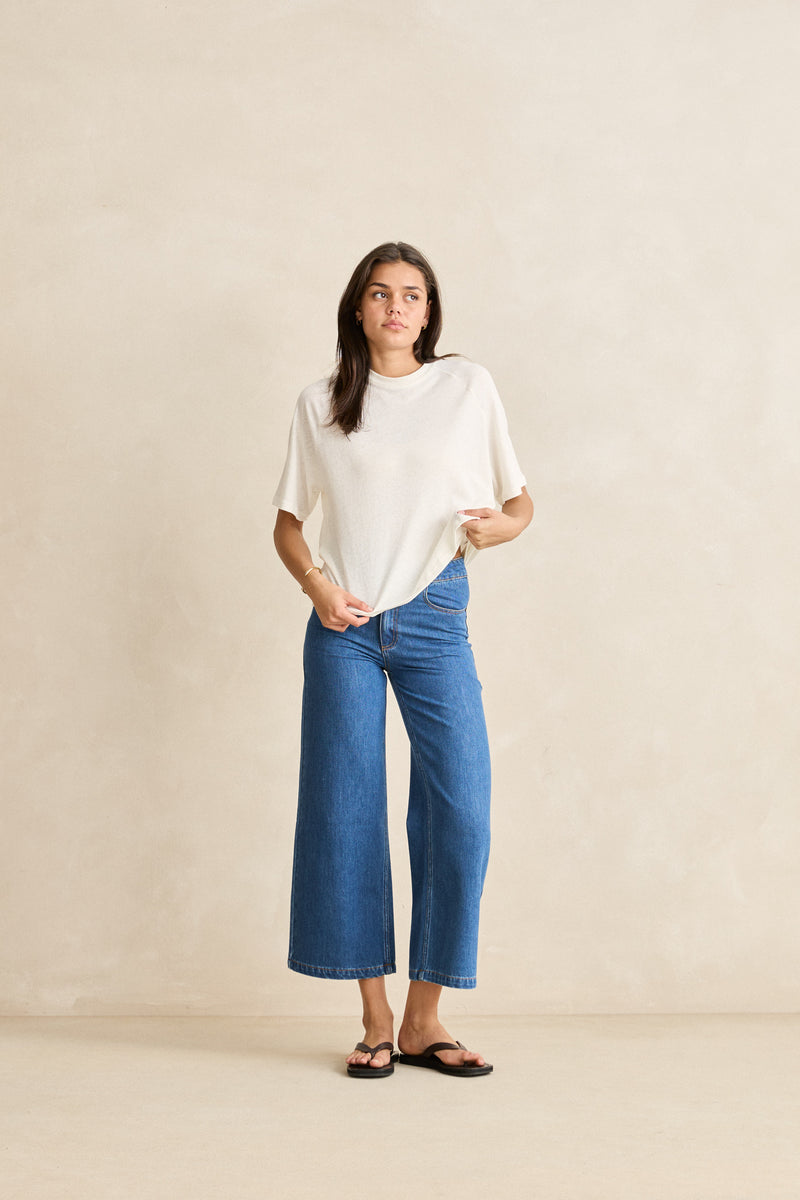 Essential Linen Ss T-Shirt Natural