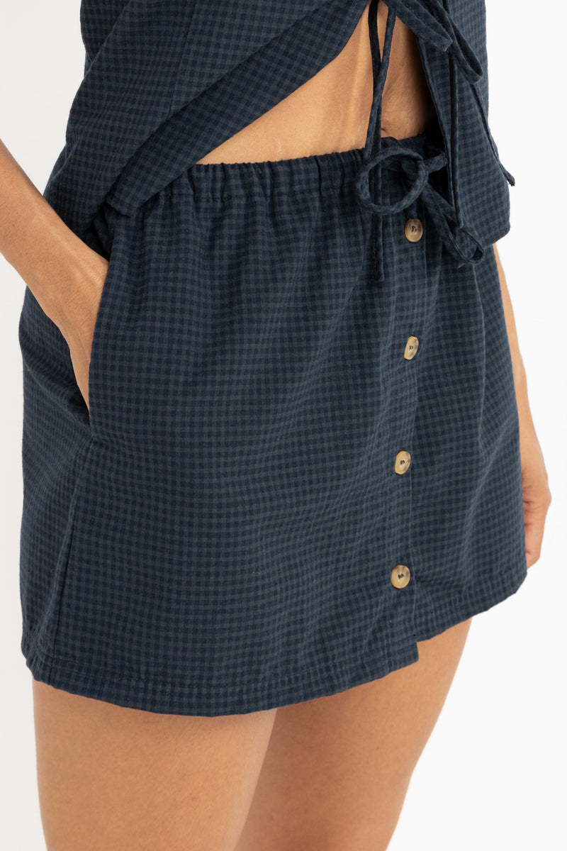 Louise Check Skort Navy