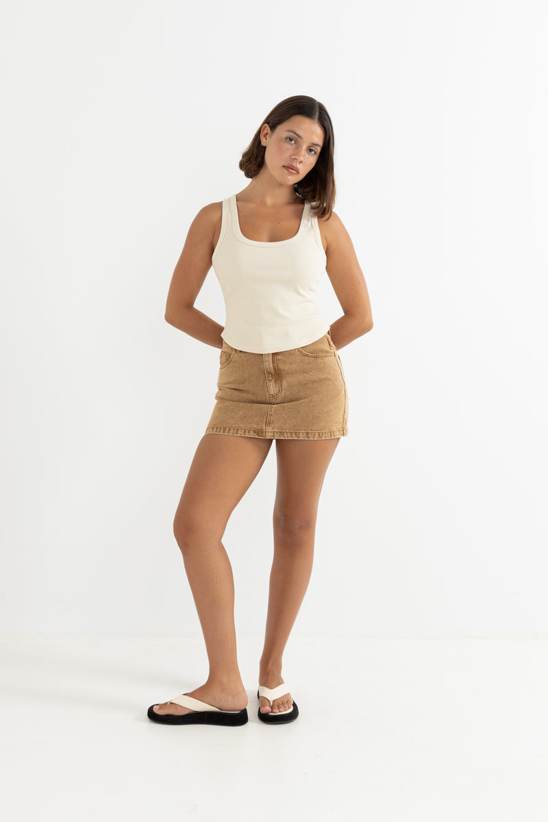 Ruby Mini Skirt Washed Sand