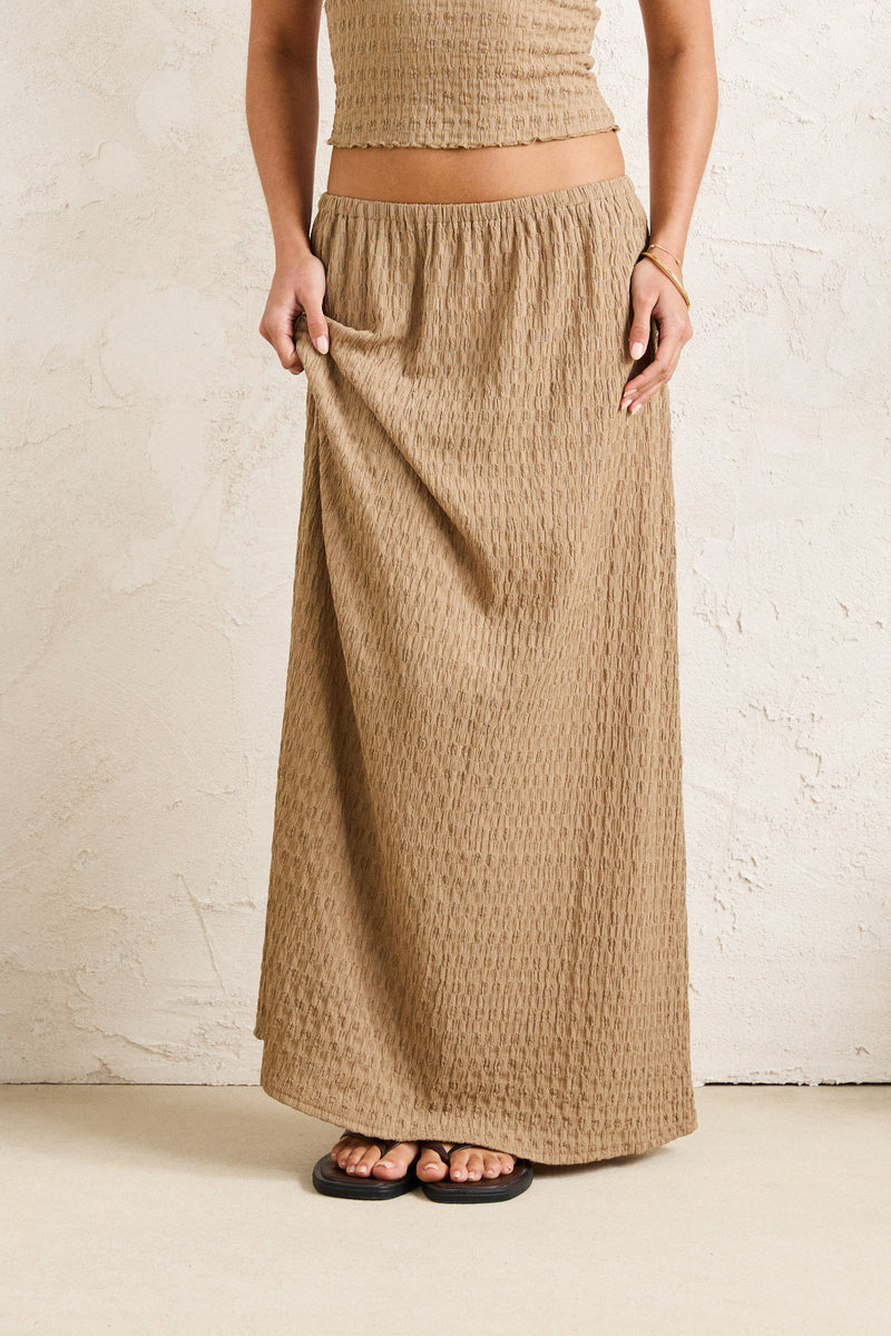 Maya Lace Skirt Taupe