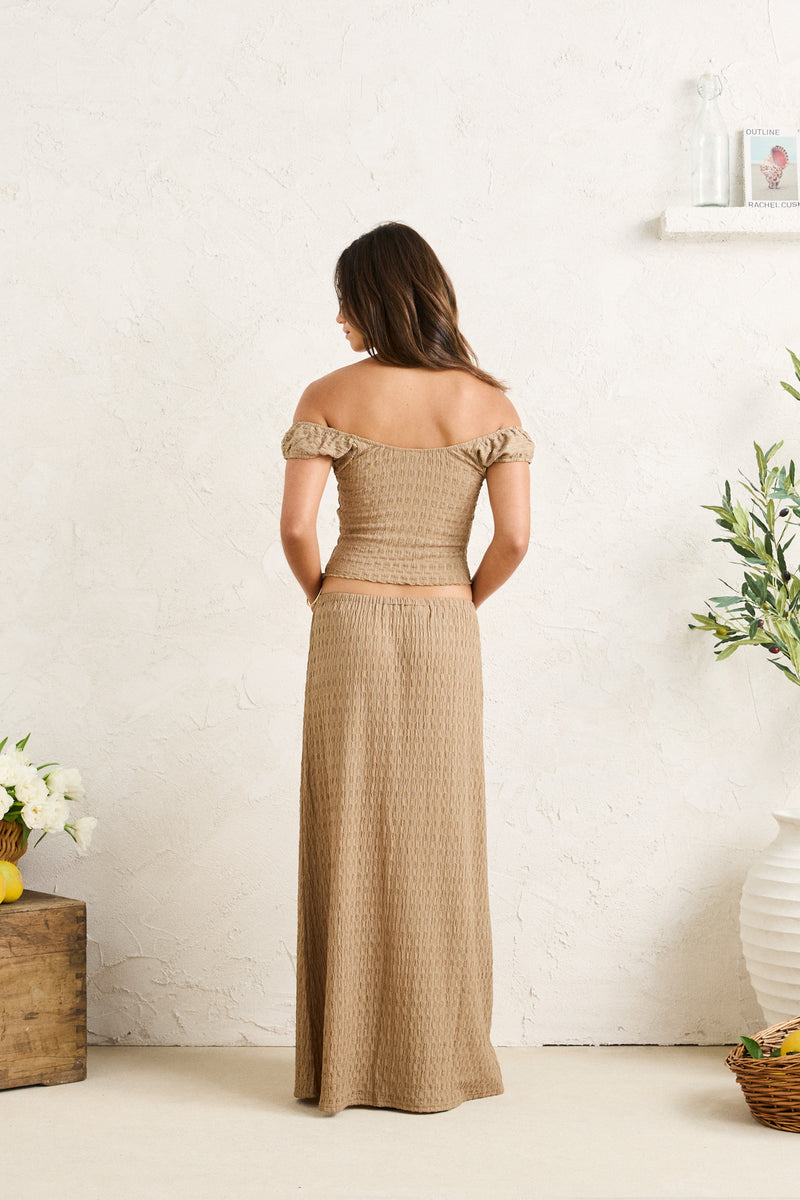 Maya Lace Skirt Taupe