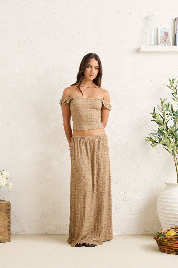 Maya Lace Skirt Taupe