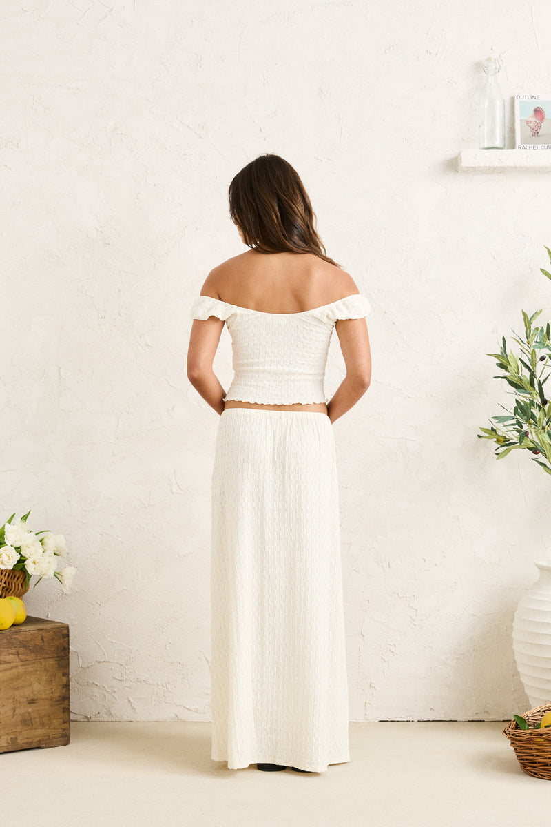 Maya Lace Skirt White