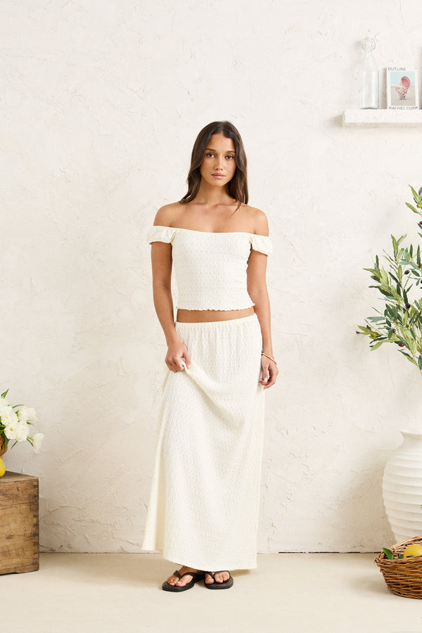 Maya Lace Skirt White