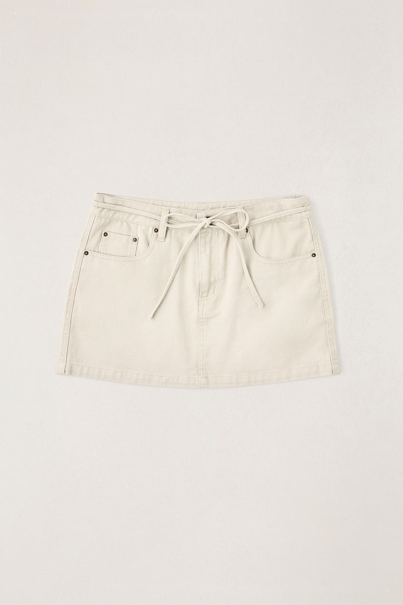 Charlie Low Rise Mini Skirt Natural