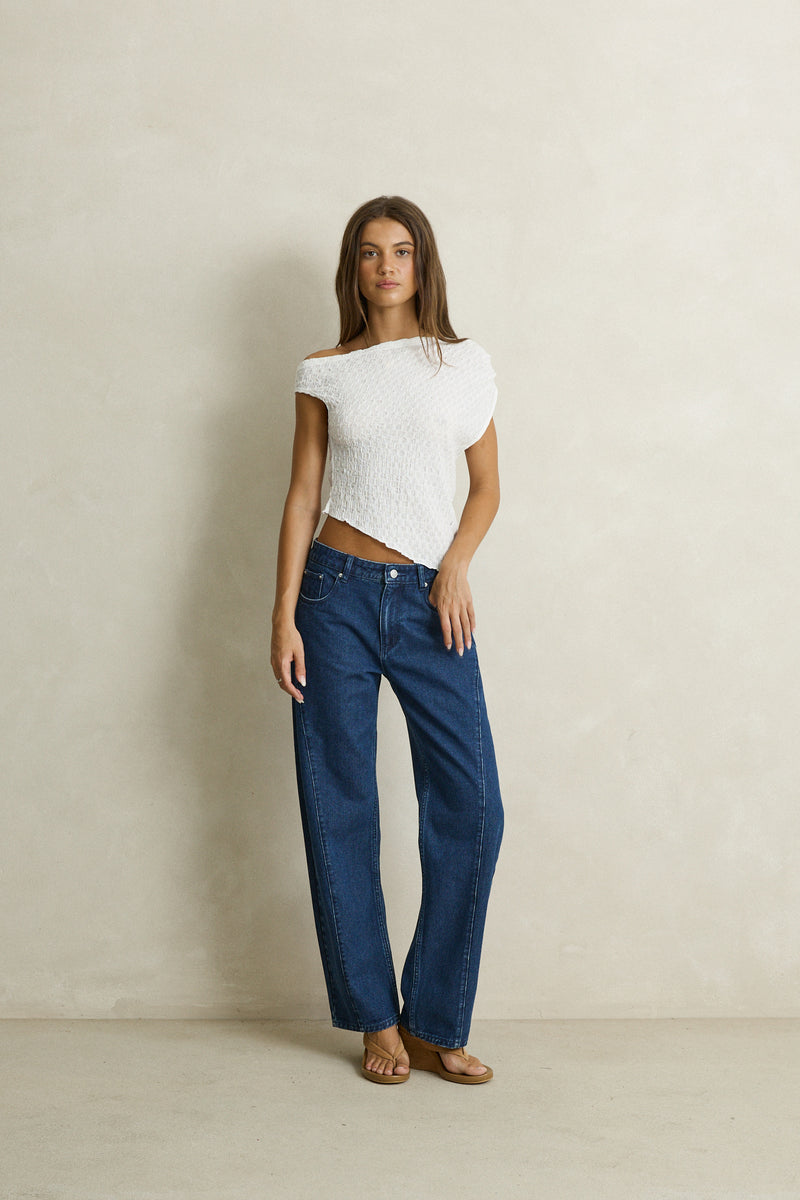 Maya Lace Asymmetric Top White – Rhythm