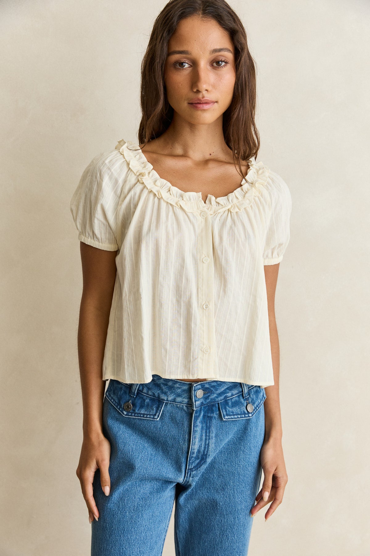 Fleur Frill Top Cream – Rhythm