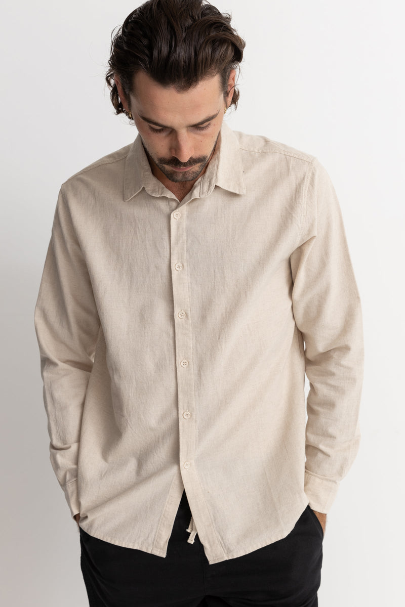 Classic Linen Ls Shirt Sand