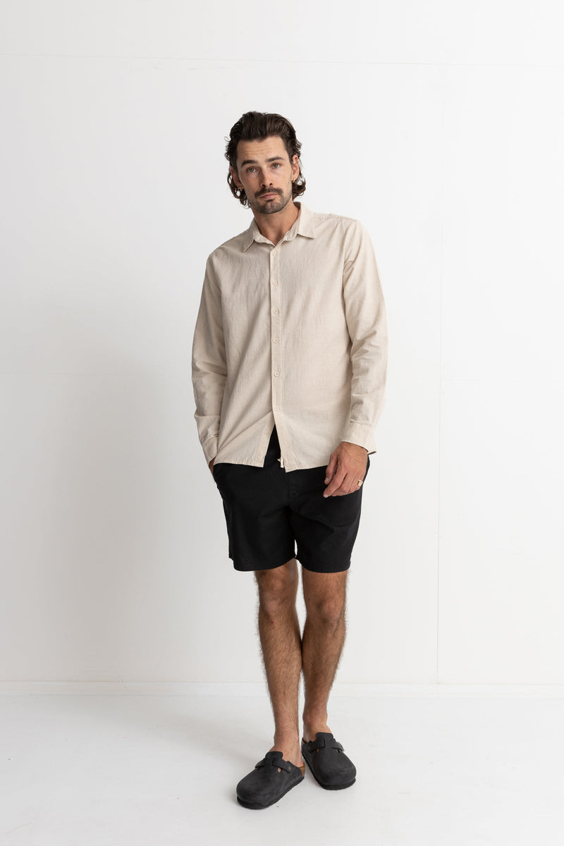 Classic Linen Ls Shirt Sand