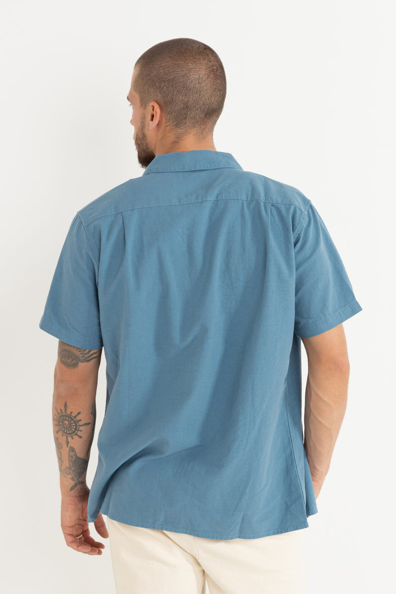 Classic Linen Ss Shirt Mineral Blue