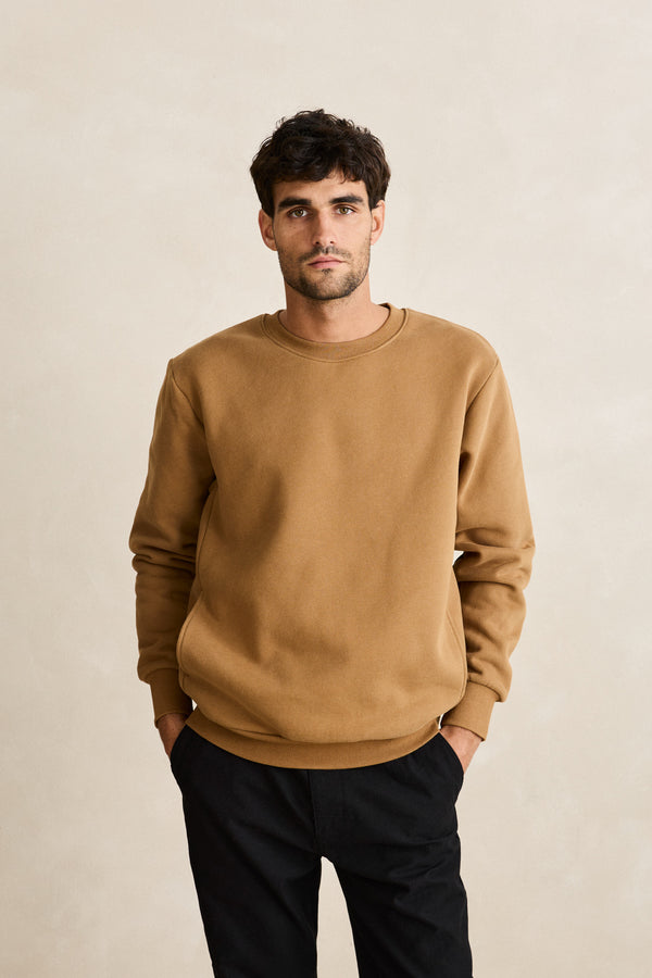 Classic Fleece Crew Ochre