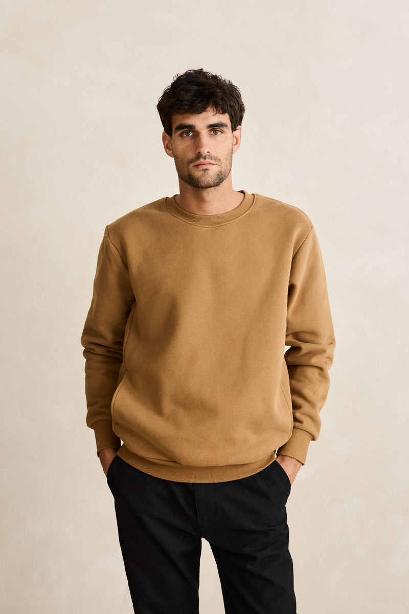Classic Fleece Crew Ochre