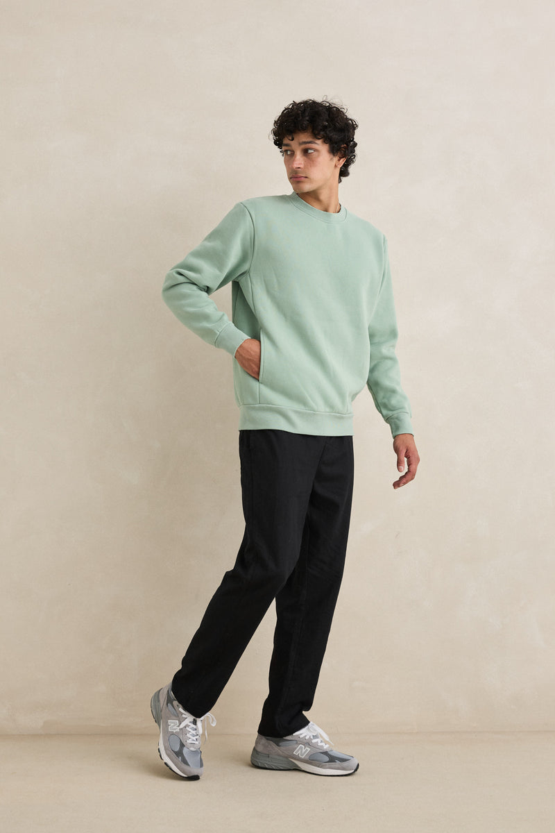 Classic Fleece Crew Seafoam