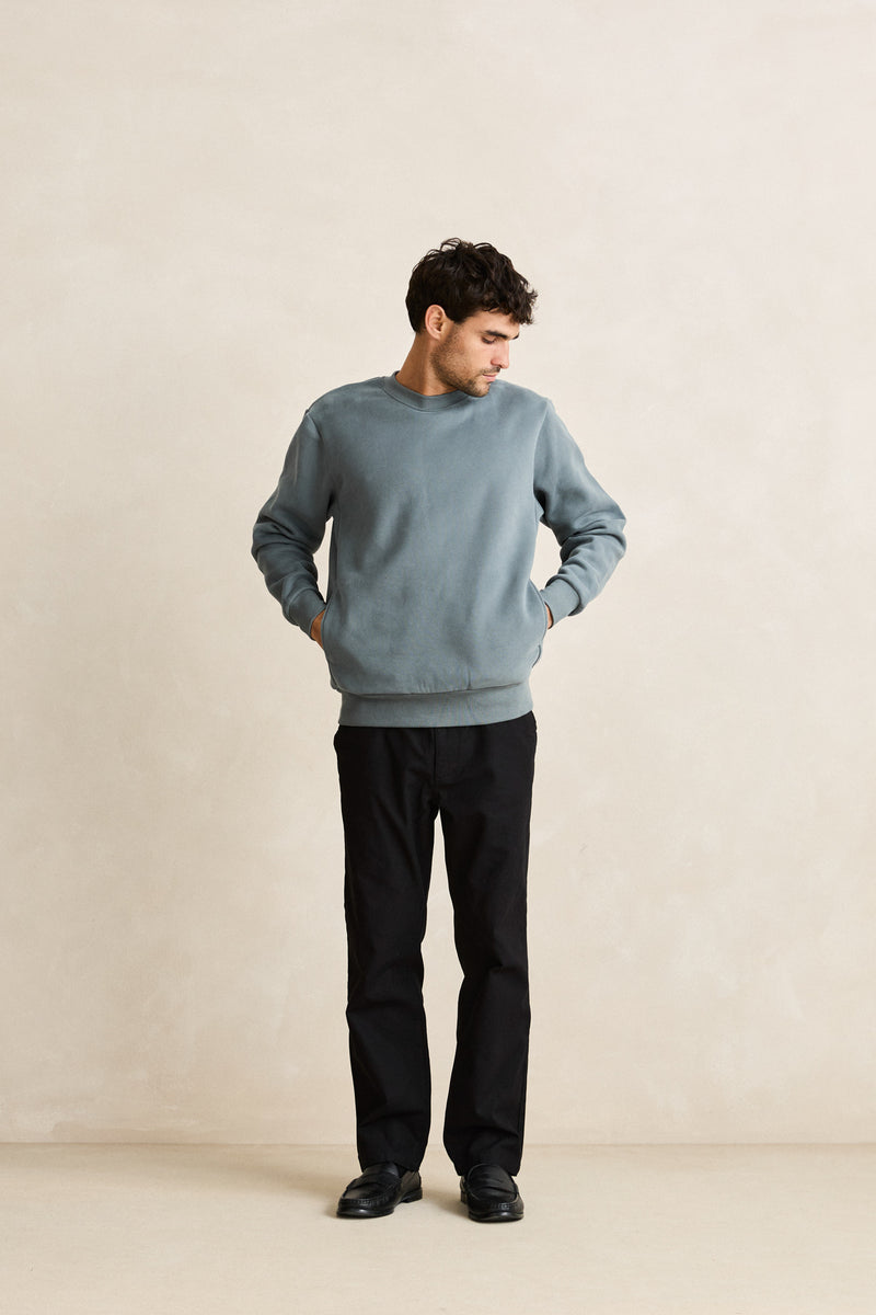 Classic Fleece Crew Silver Pine