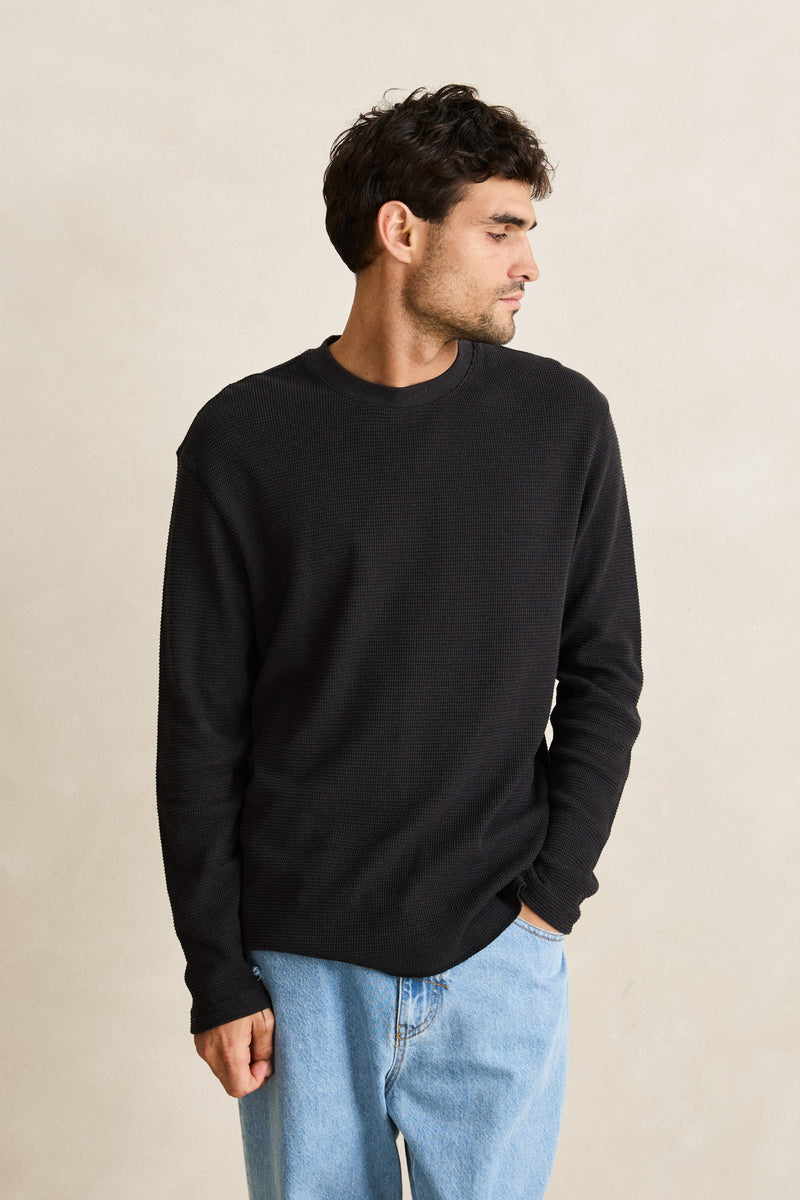 Classic Waffle Knit Vintage Black