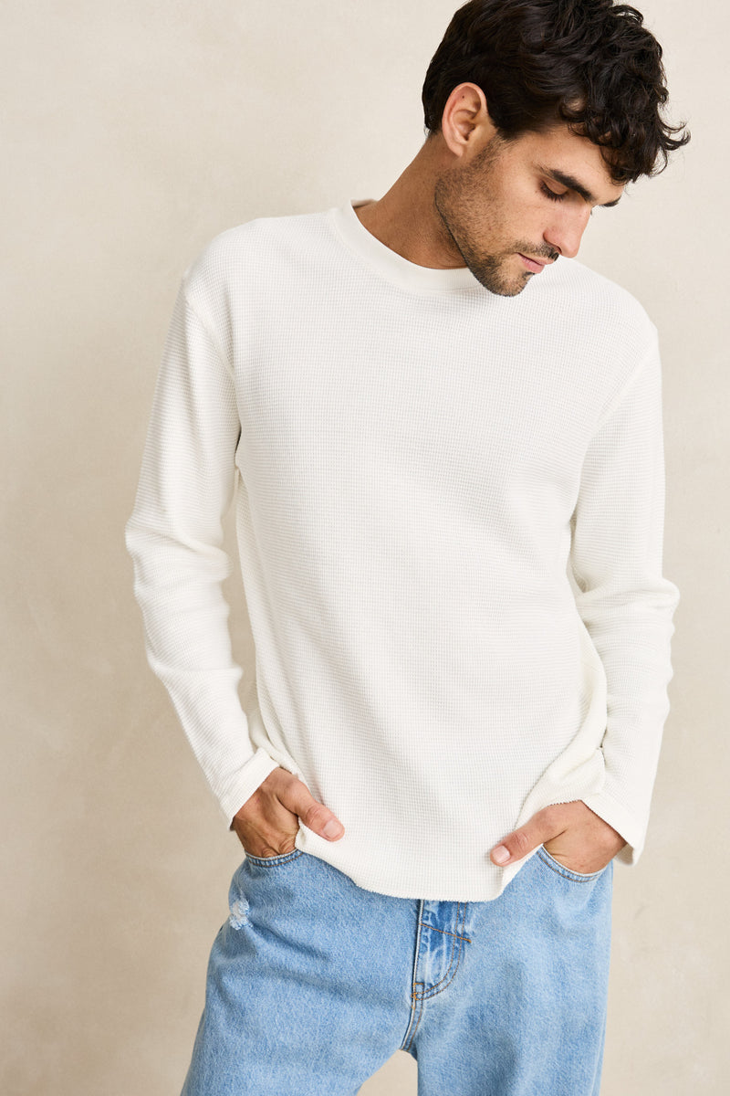Classic Waffle Knit Vintage White