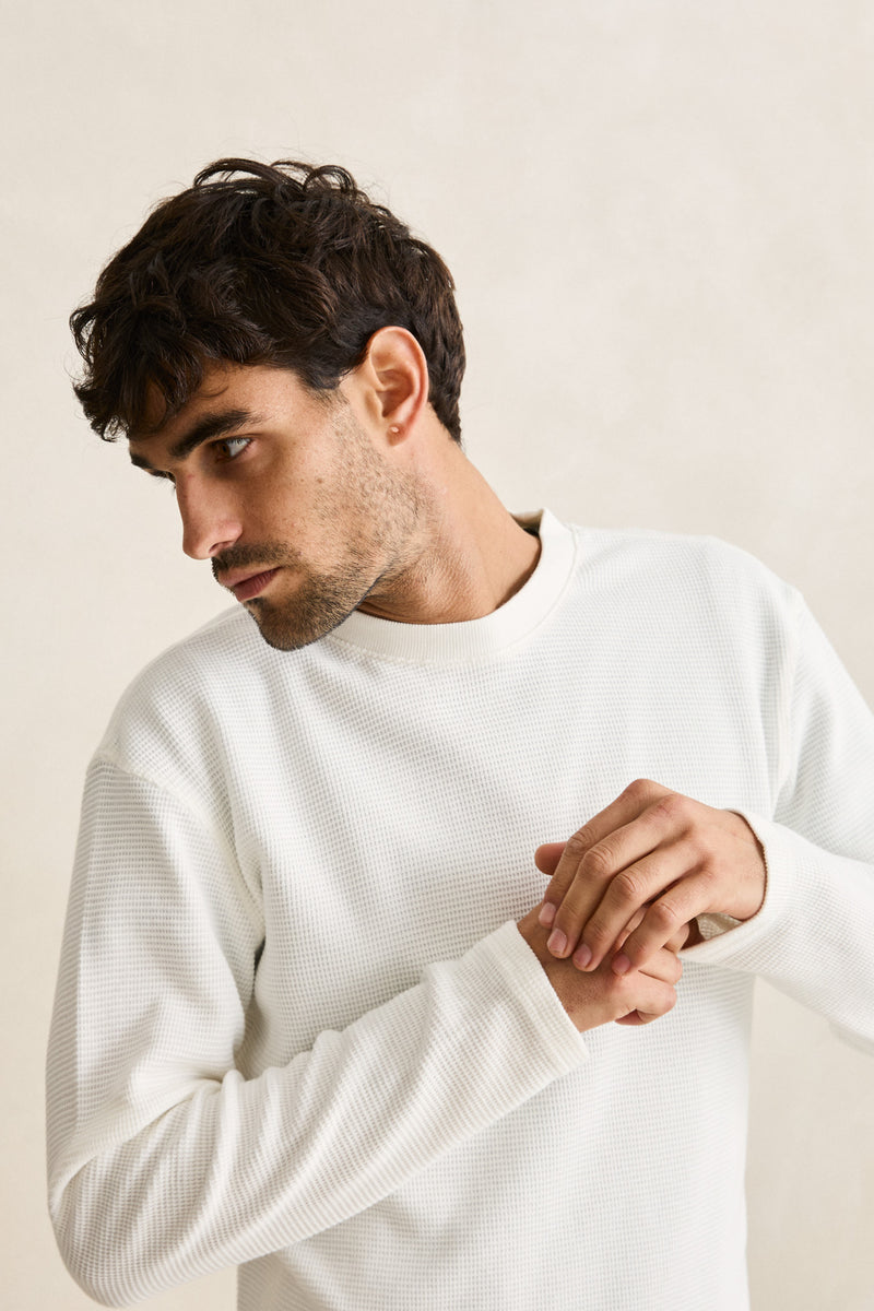 Classic Waffle Knit Vintage White