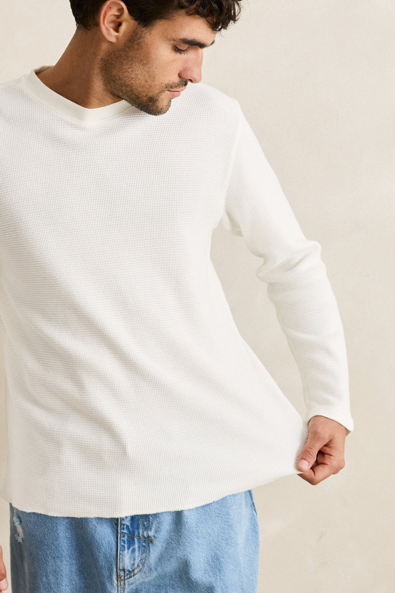 Classic Waffle Knit Vintage White