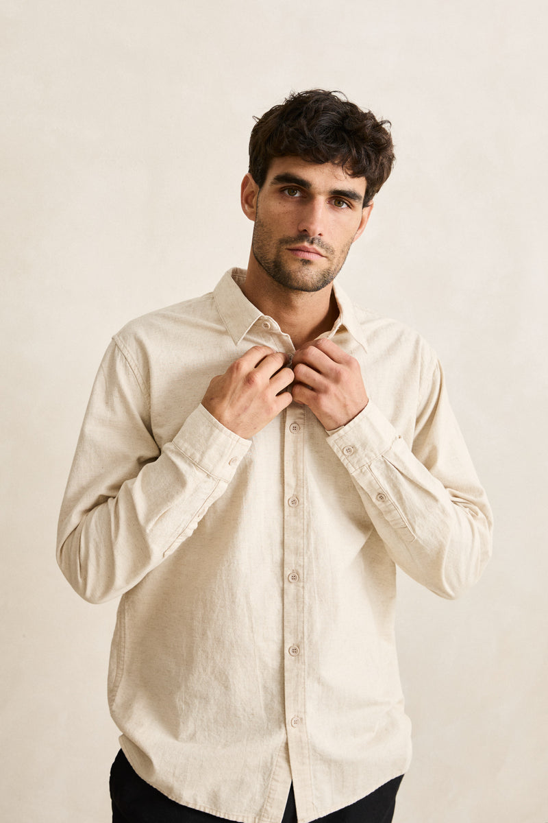 Classic Linen Ls Shirt Sand