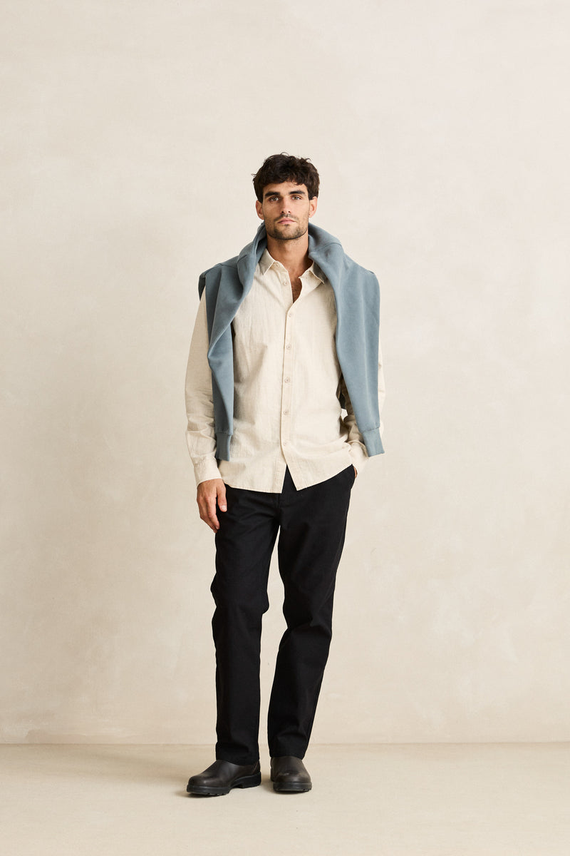Classic Linen Ls Shirt Sand