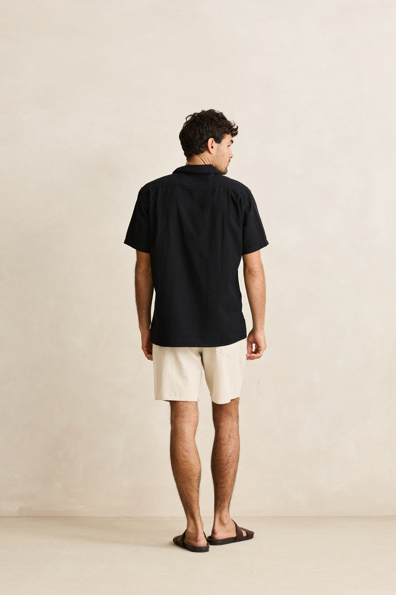 Classic Linen Ss Shirt Vintage Black