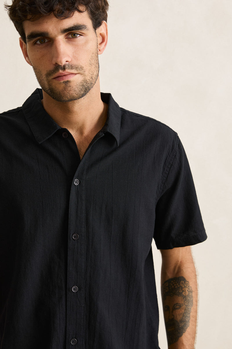 Classic Linen Ss Shirt Vintage Black