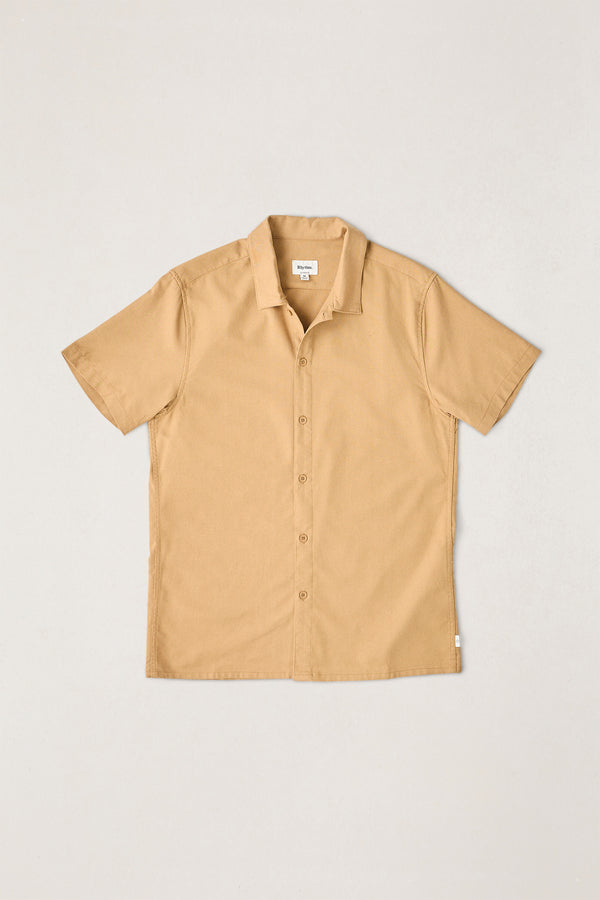 Classic Linen Ss Shirt Ochre