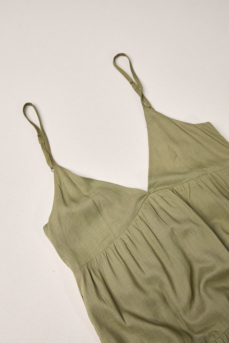 Classic Tiered Mini Dress Olive