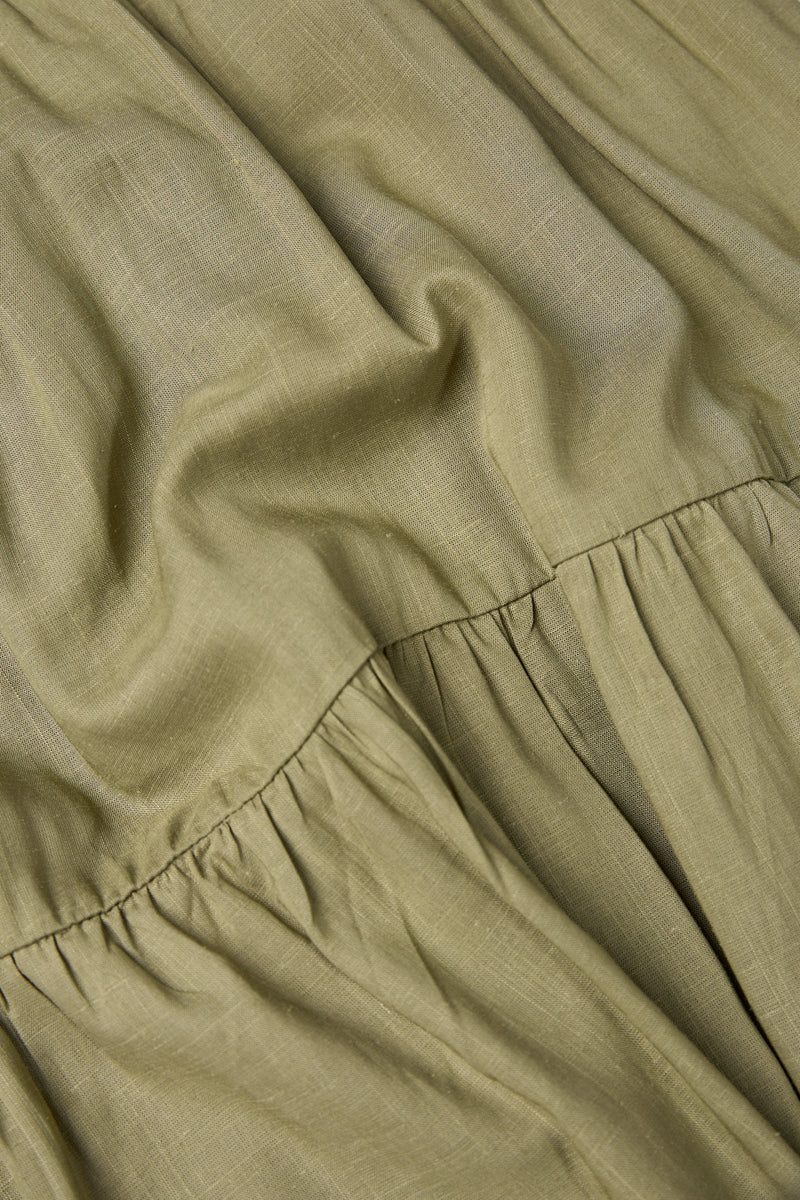 Classic Tiered Mini Dress Olive