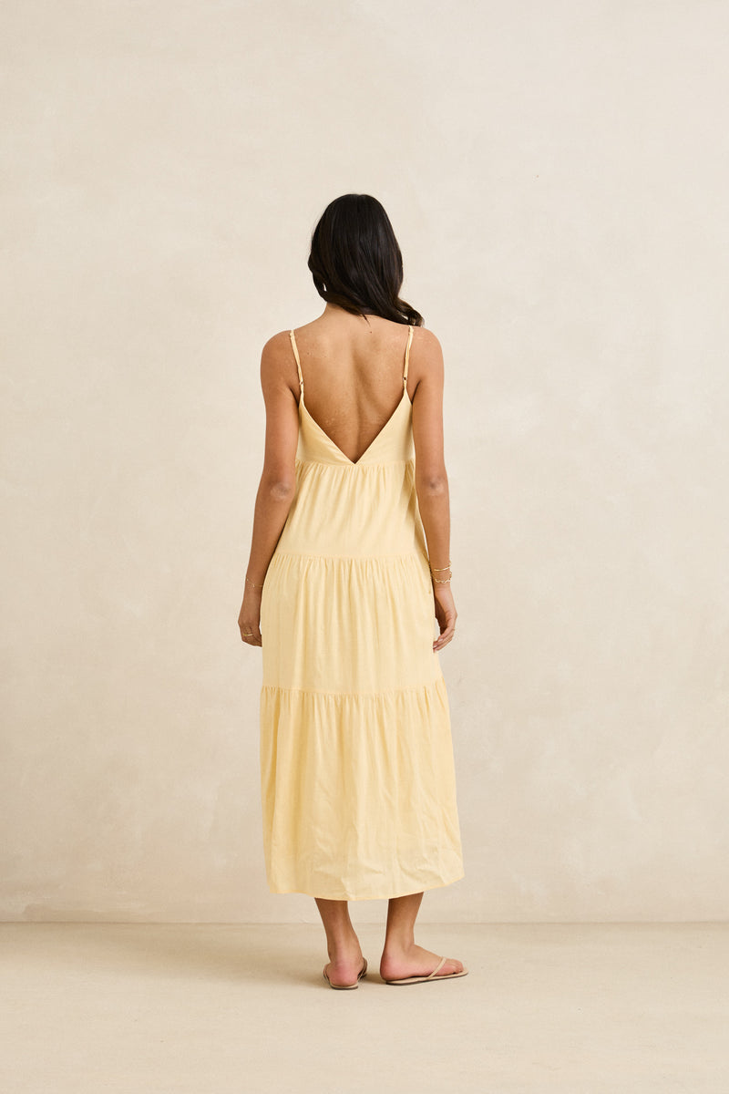 Classic Tiered Midi Dress Butter