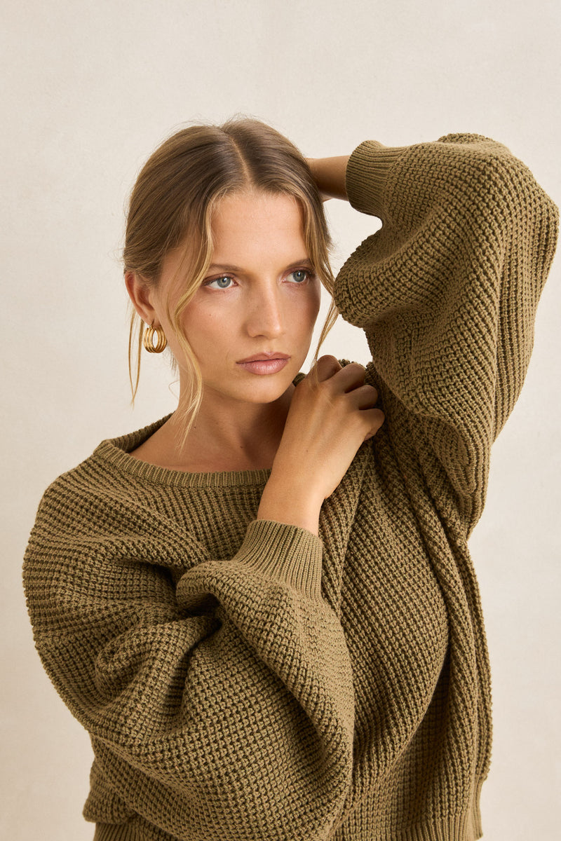 Classic Knit Jumper Olive