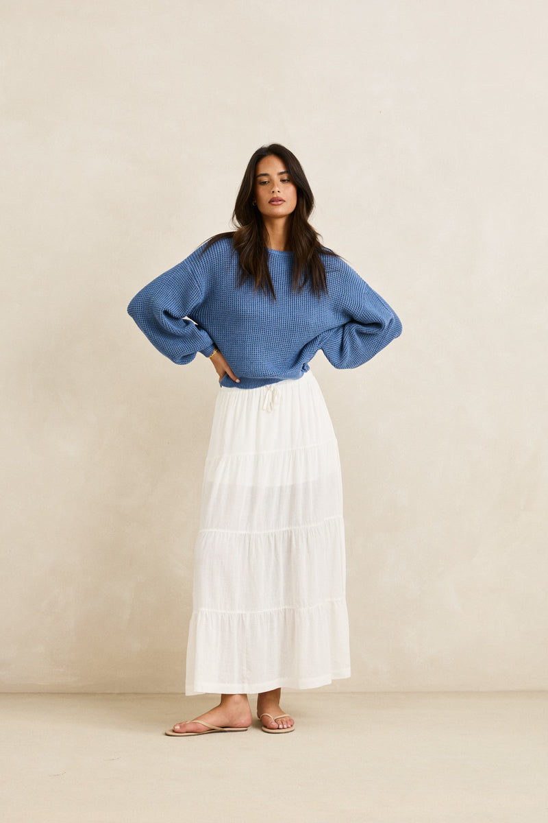 Classic Knit Jumper Steel Blue