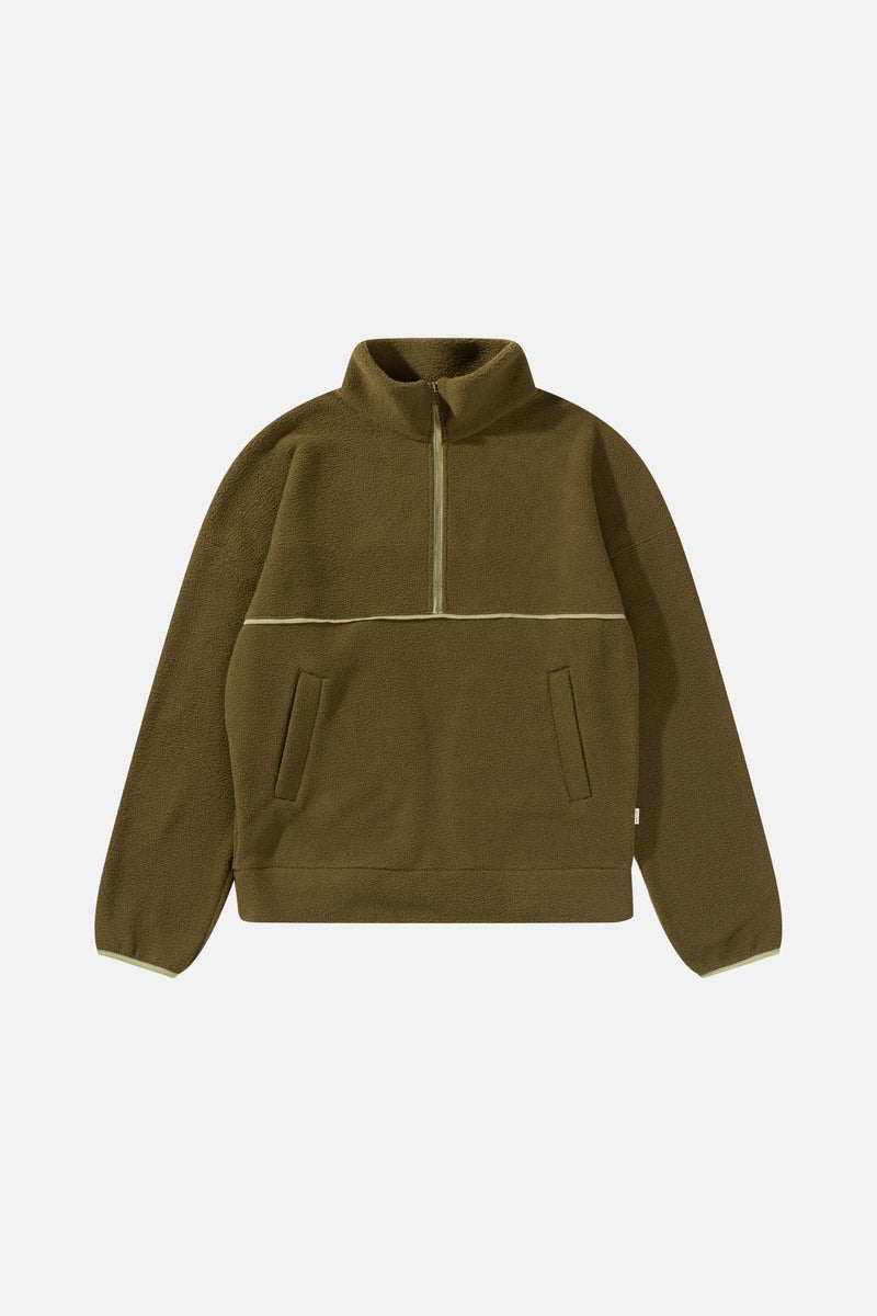 Contrast Quarter Zip Pullover Olive