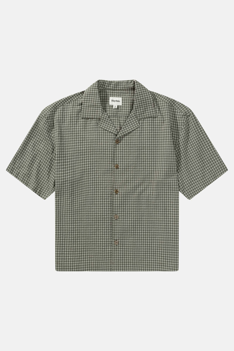 Relaxed Check Ss Shirt Olive