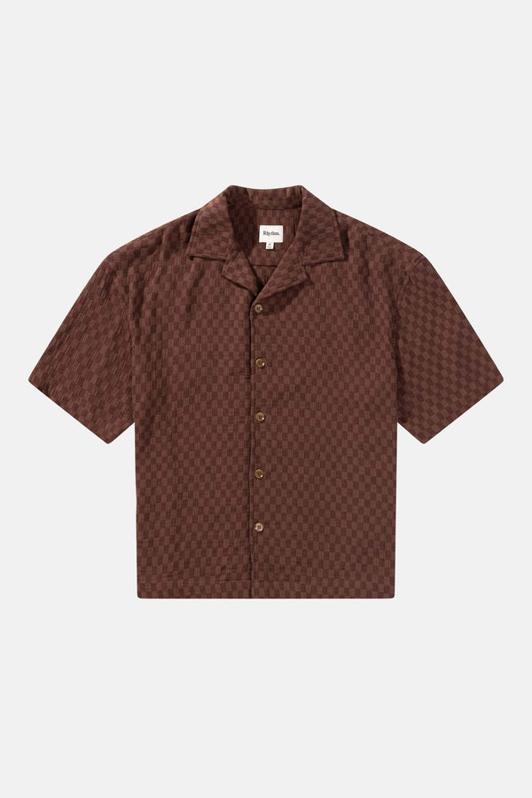 Relaxed Texture Ss Shirt Chocolate