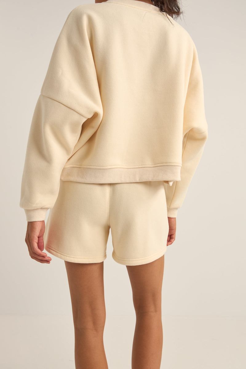 Logo Fleece Shorts Oatmeal