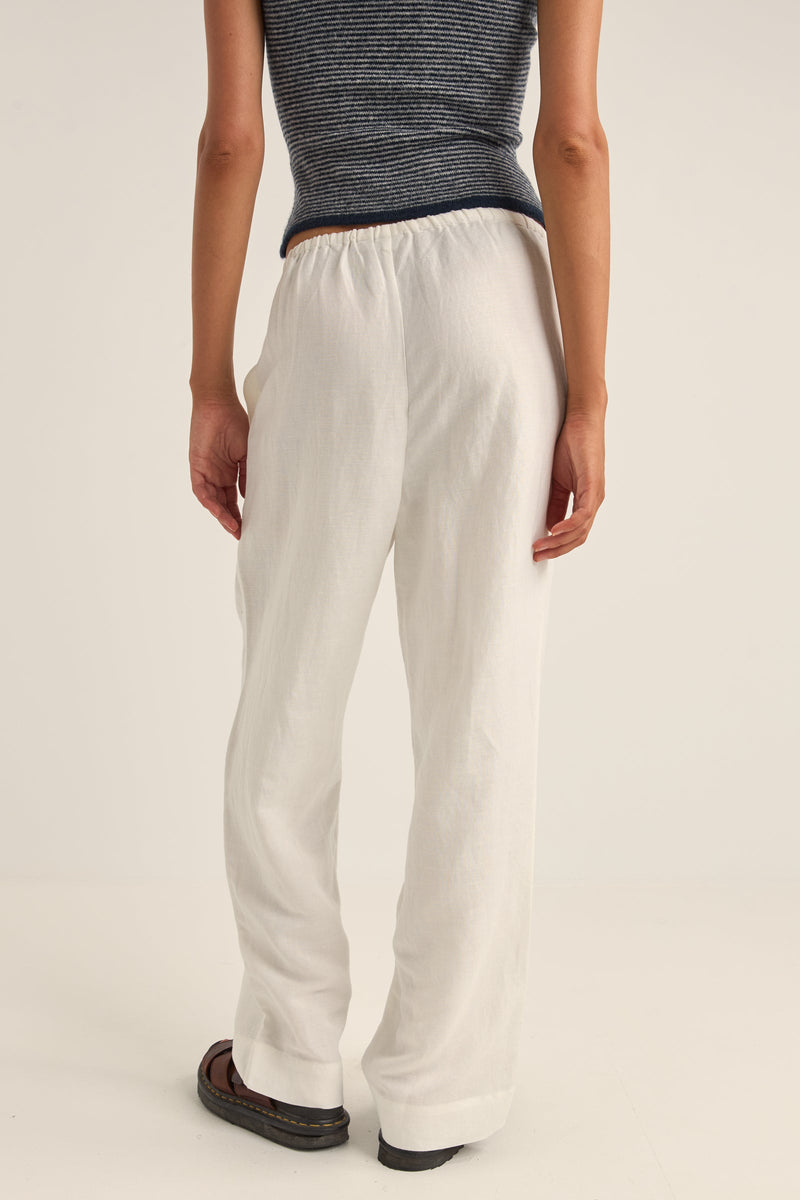 Frankie Elastic Pant White