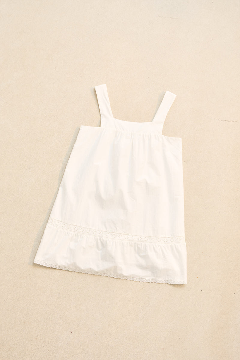 Broderie Lace Mini Dress White