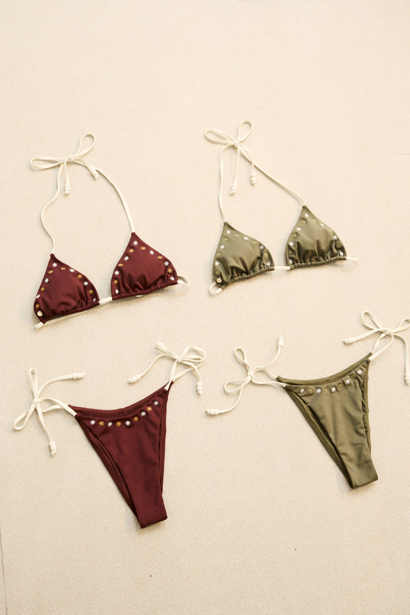 Posy Tie Side Hi Cut Pant Olive